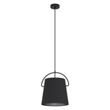 EGLO Granadillos Lámpara de techo colgante acero textil negro negro 39865