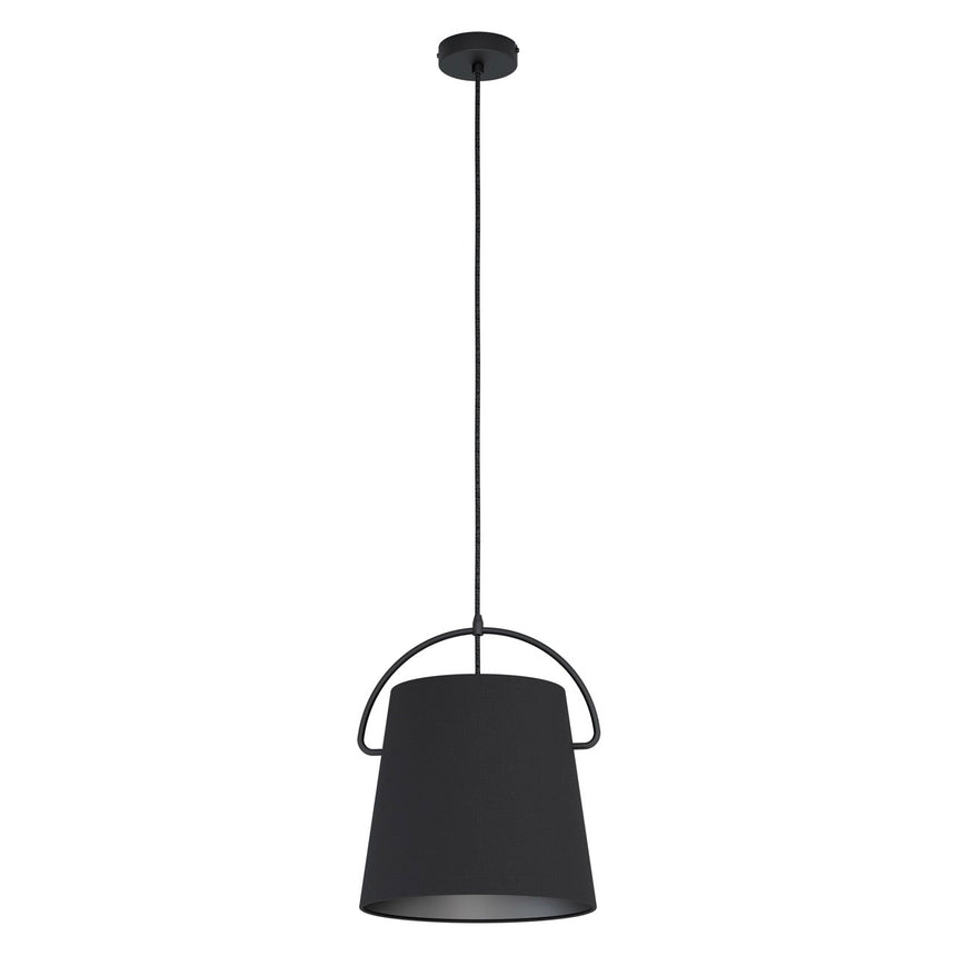EGLO Granadillos Lámpara de techo colgante acero textil negro negro 39865