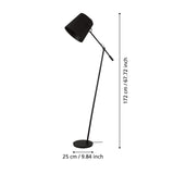 EGLO Granadillos Lámpara de pie acero textil negro negro 39867