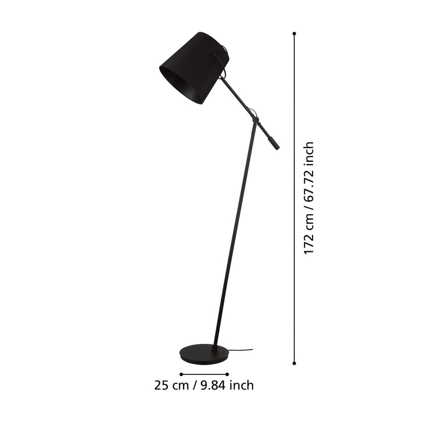 EGLO Granadillos Lámpara de pie acero textil negro negro 39867