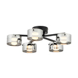 EGLO Copillos Plafón LED regulable acero vidrio vaporizado negro negro transparente 39874