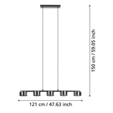 EGLO Copillos Lámpara de techo colgante LED regulable acero vidrio vaporizado negro negro transparente 39875
