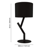 EGLO Balnario Lámpara sobremesa acero textil negro negro 39888