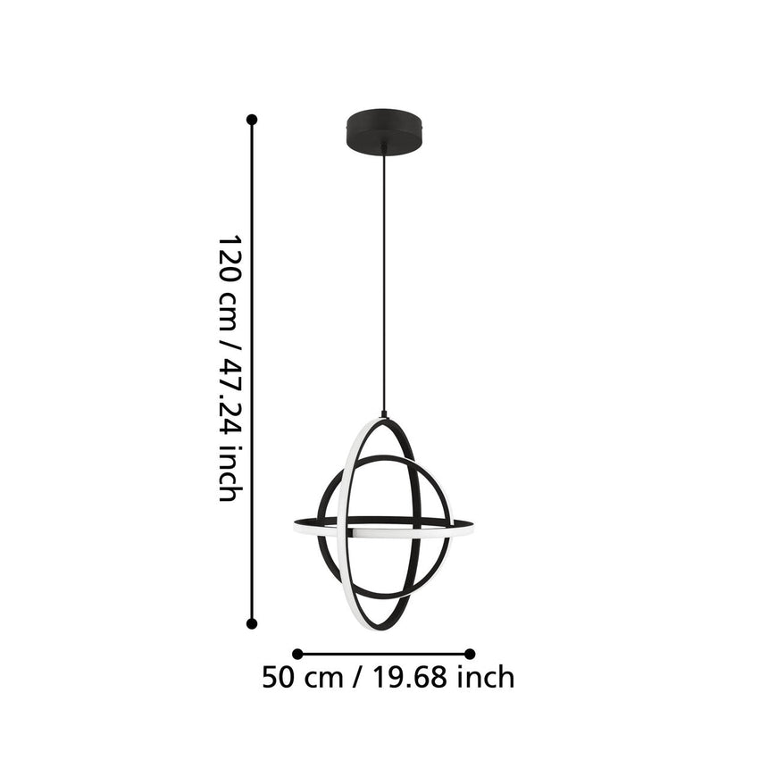 EGLO Retornio Lámpara de techo colgante LED aceroaluminio plástico negro blanco 39892