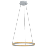EGLO Cadinaro Lámpara de techo colgante LED regulable aceromadera plástico griscafé blanco 39896