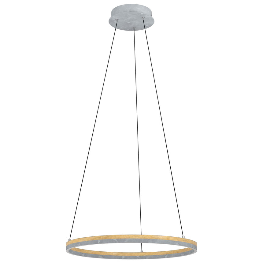 EGLO Cadinaro Lámpara de techo colgante LED regulable aceromadera plástico griscafé blanco 39896