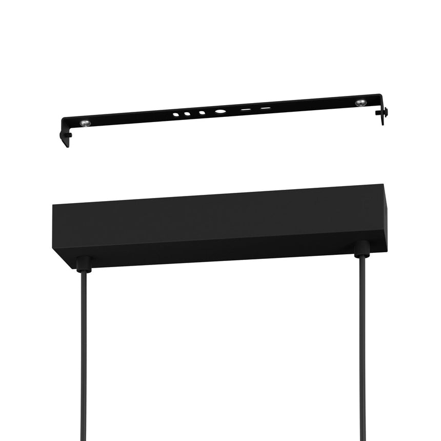 EGLO Bucita Lámpara de techo colgante LED regulable 2 luces acero plástico negro satinado 39901