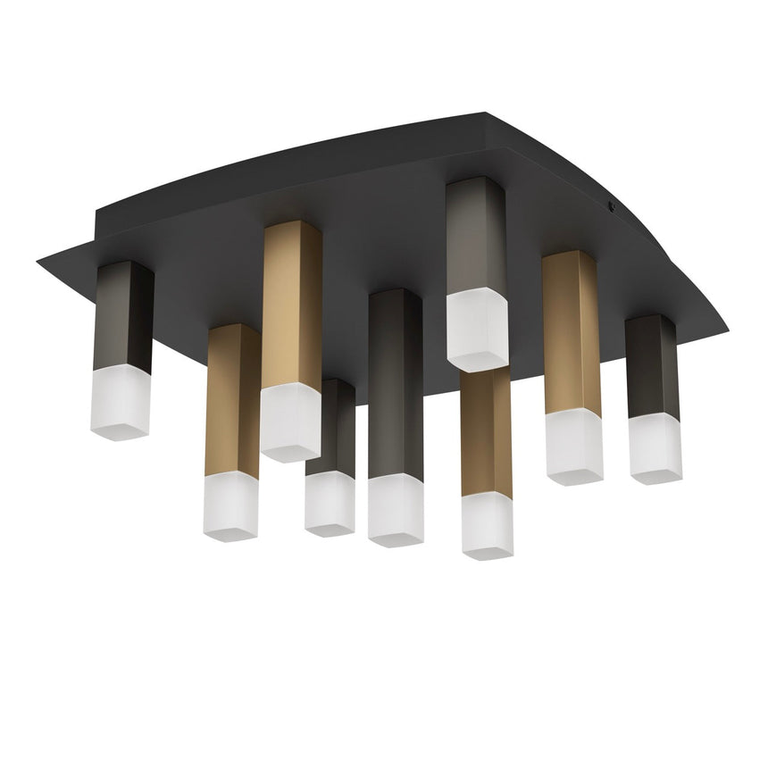 EGLO Estanterios Plafón LED regulable aluminioacero plástico negrocafédorado satinado 39905