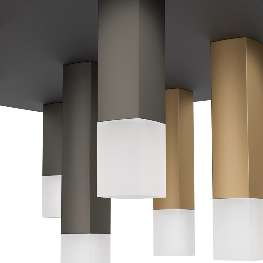 EGLO Estanterios Plafón LED regulable aluminioacero plástico negrocafédorado satinado 39905
