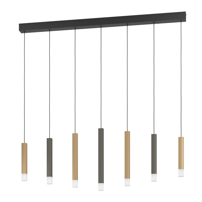 EGLO Estanterios Lámpara de techo colgante LED regulable aluminioacero plástico negrocafédorado satinado 39906