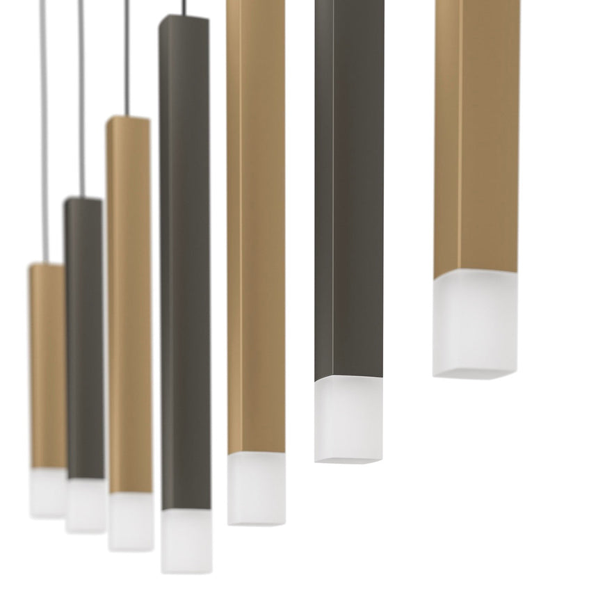 EGLO Estanterios Lámpara de techo colgante LED regulable aluminioacero plástico negrocafédorado satinado 39906