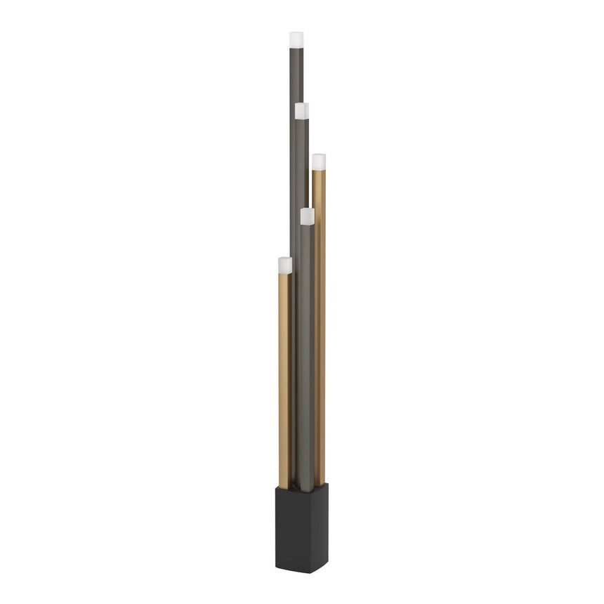 EGLO Estanterios Lámpara de pie LED regulable aluminioacero plástico negrocafédorado satinado 39908