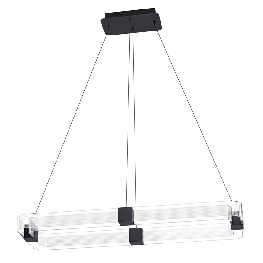 EGLO Mogetonello Lámpara de techo colgante LED regulable acero plástico negro transparente 39909