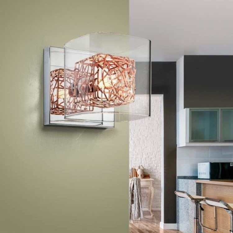 Schuller Lios 867123 Lámparas de pared Cromado, cobre y transparente