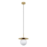 EGLO Arenales Lámpara de techo colgante acero vidrio opalino mate latón cepillado blanco 39952