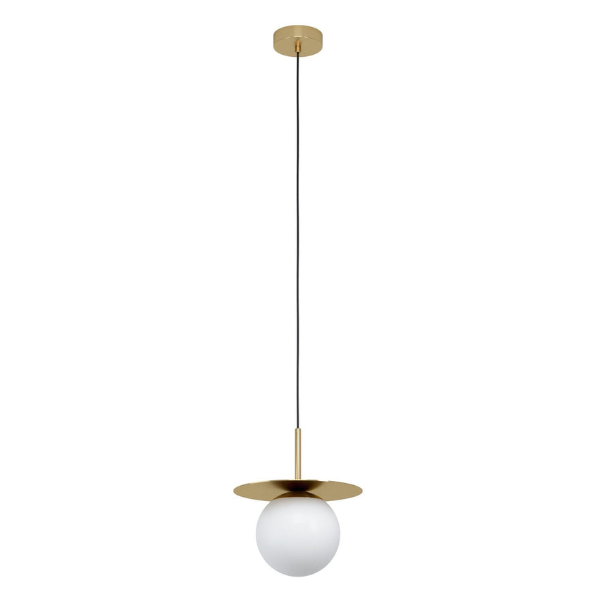EGLO Arenales Lámpara de techo colgante acero vidrio opalino mate latón cepillado blanco 39952