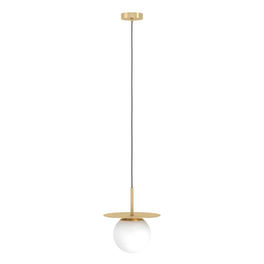 EGLO Arenales Lámpara de techo colgante acero vidrio opalino mate latón cepillado blanco 39952
