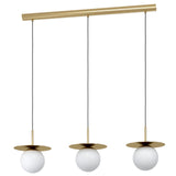 EGLO Arenales Lámpara de techo colgante acero vidrio opalino mate latón cepillado blanco 39953