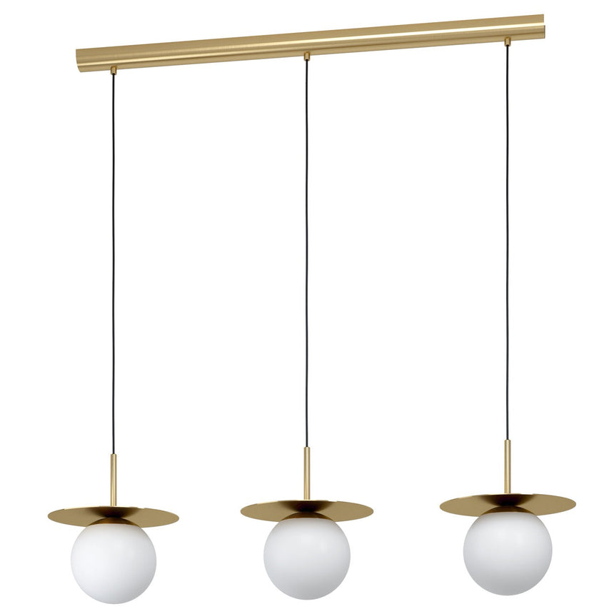 EGLO Arenales Lámpara de techo colgante acero vidrio opalino mate latón cepillado blanco 39953