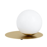 EGLO Arenales Lámpara sobremesa acero vidrio opalino mate latón cepillado blanco 39954