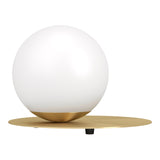 EGLO Arenales Lámpara sobremesa acero vidrio opalino mate latón cepillado blanco 39954