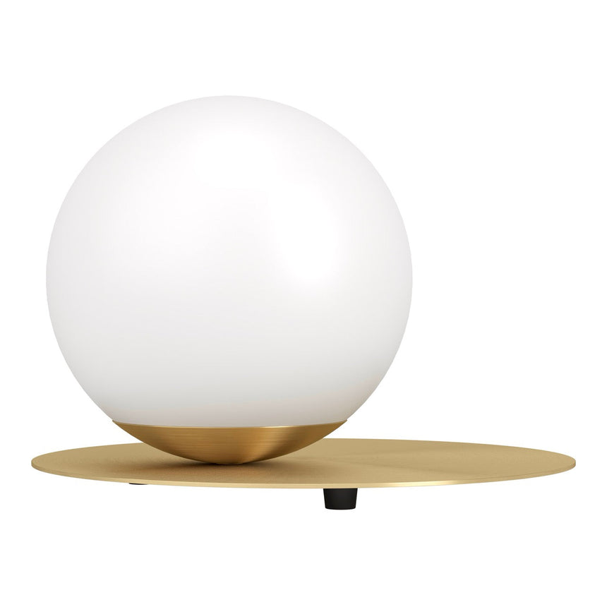 EGLO Arenales Lámpara sobremesa acero vidrio opalino mate latón cepillado blanco 39954