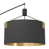 Lámpara de pie Eglo Tortola 203cm art deco negro mate y dorado 39966