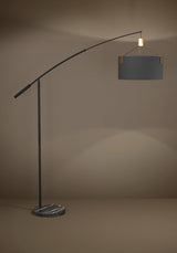 Lámpara de pie Eglo Tortola 203cm art deco negro mate y dorado 39966