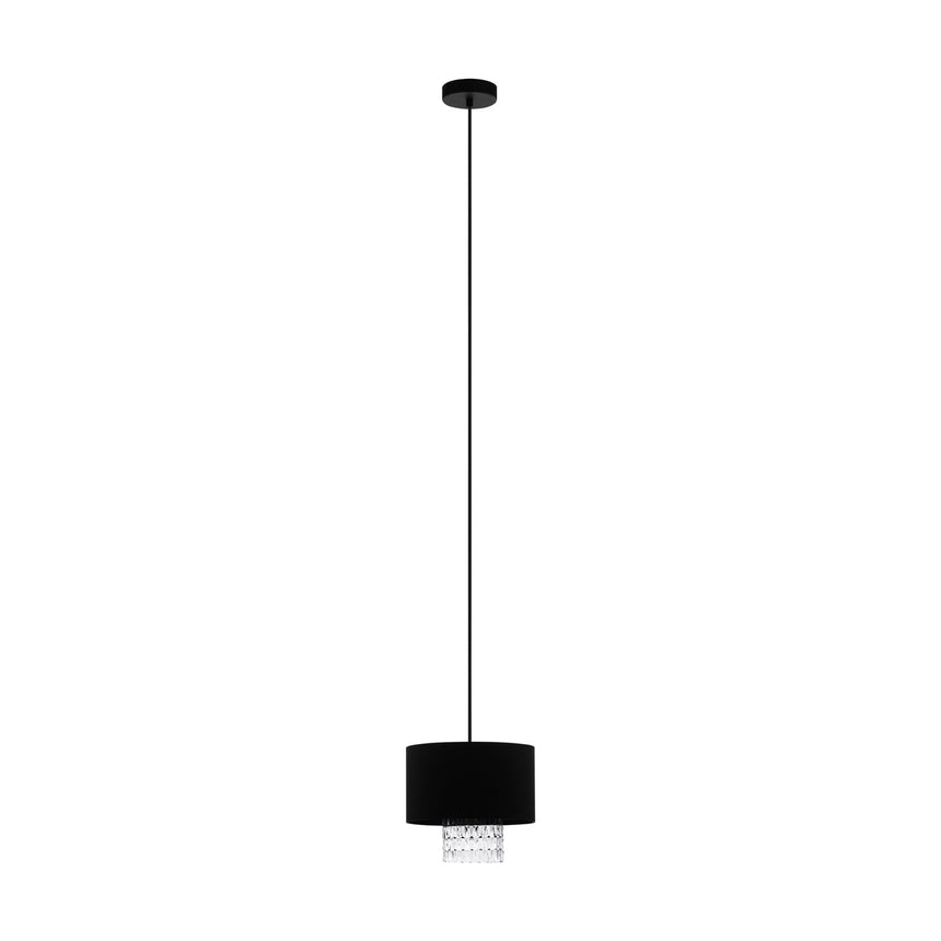 EGLO Sapuara Lámpara de techo colgante acero textilvidrio negro negroclaro 39977