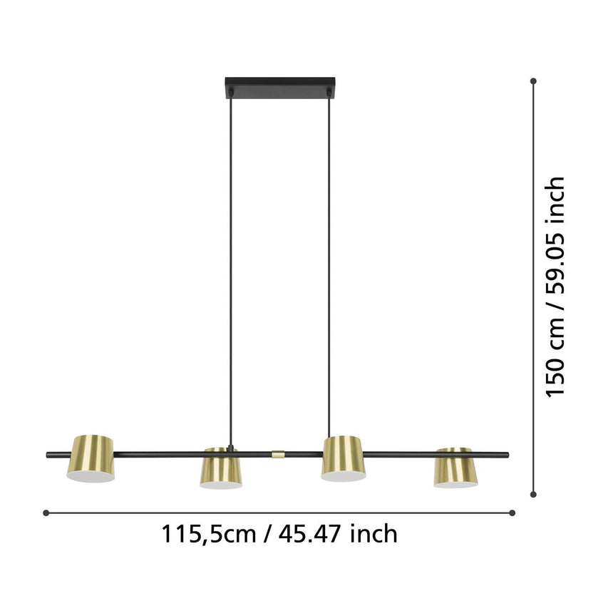 EGLO Altamira Lámpara de techo colgante LED acero plástico negrolatón blanco 39985