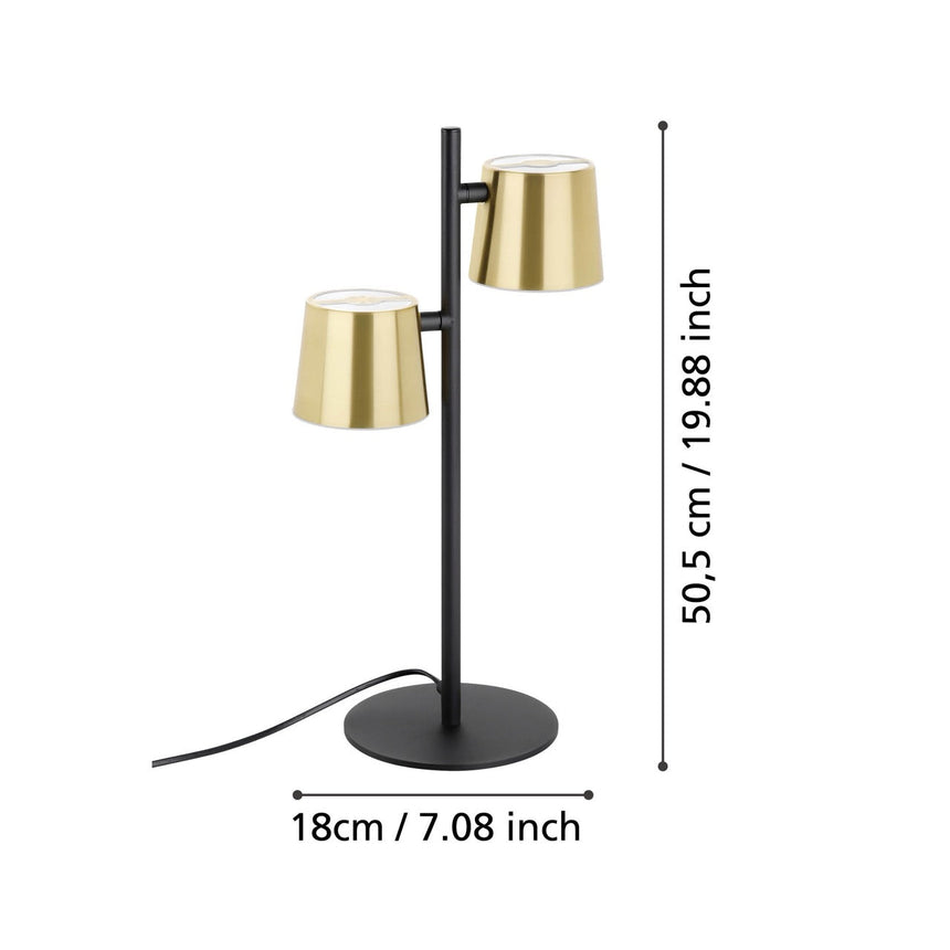 EGLO Altamira Lámpara sobremesa LED acero plástico negrolatón blanco 39986