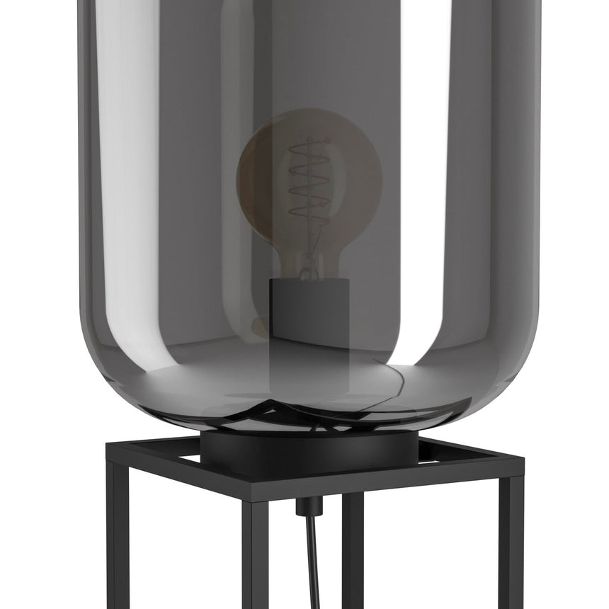 EGLO Bulciago Lámpara sobremesa acero vidrio vaporizado negro negro transparente 39988