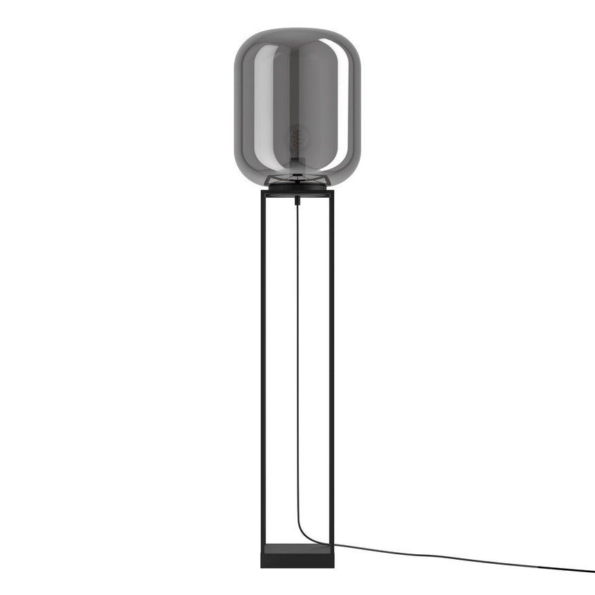 EGLO Bulciago Lámpara de pie acero vidrio vaporizado negro negro transparente 39989