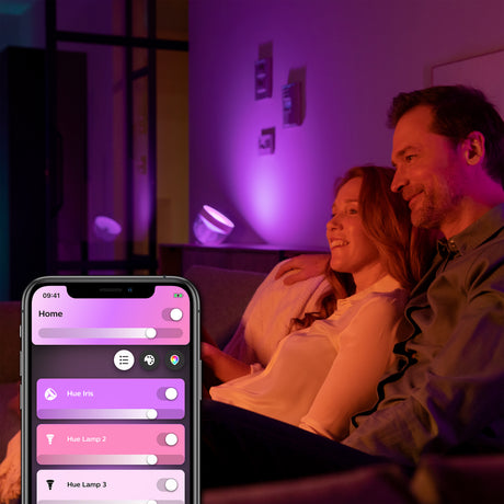 Philips Hue White and Color Ambiance Lámpara de mesa Iris blanco RGBW 8W 871951426446500 570lm - imagen 3