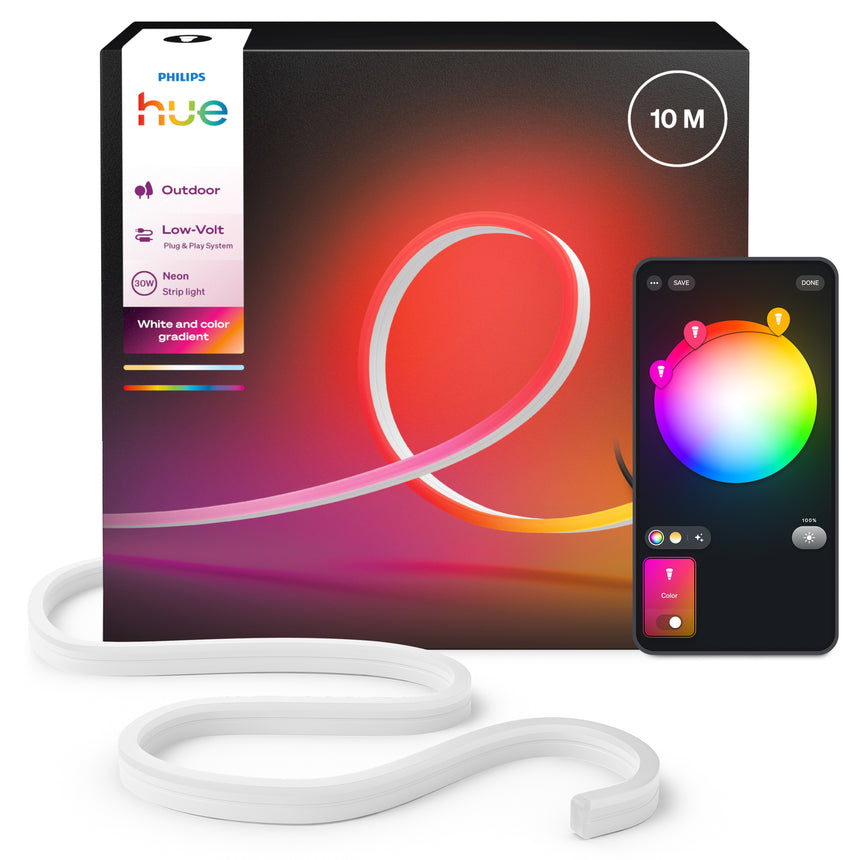 Philips Hue White and Color Ambiance RGBW Tira LED neon outdoor ledstrip blanco RGBW 30W IP44 8721103088857