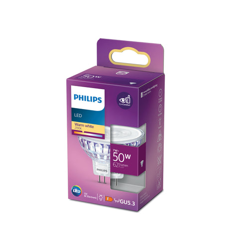 Bombilla LED Dicroica Philips 50W MR16 2700K 621lm 773977