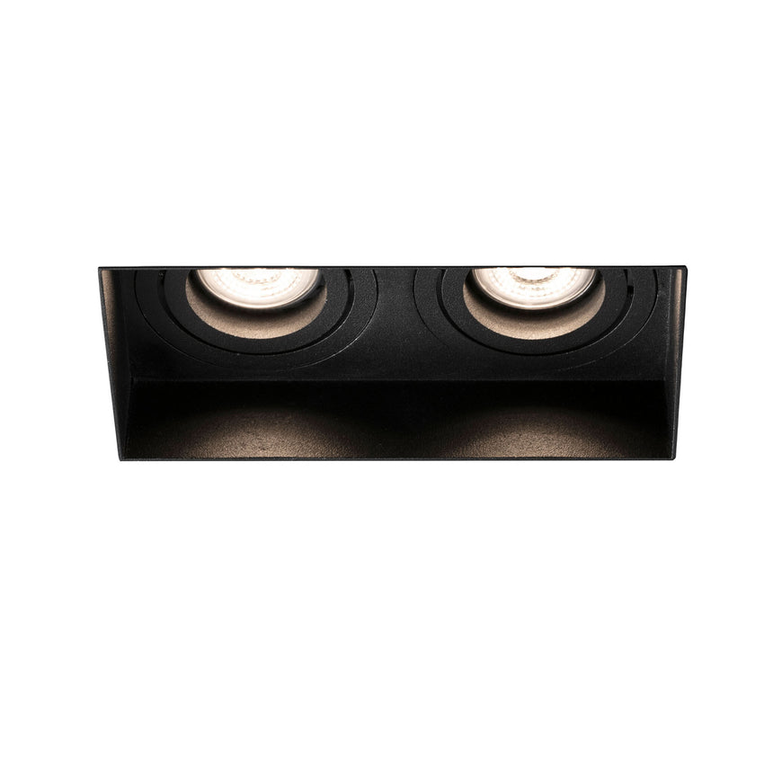 Faro HYDE SQ 2L Lámpara empotrable negro cuadrado orientable sin marco 40123