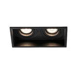 Downlight empotrable de techo Faro Hyde 2 luces con marco GU10 IP20 negro mate — ref. 40127 (1)