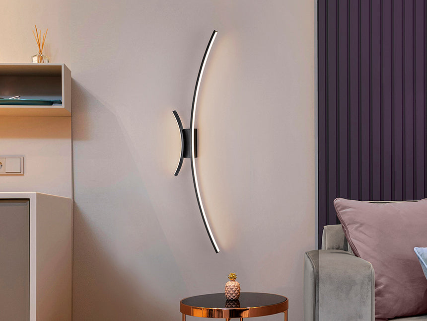 Schuller Curves Aplique 2 luces negro 402767