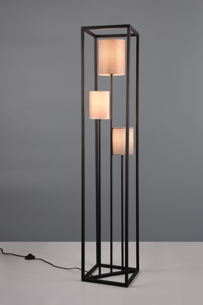 Lámpara de pie Trio Ross LED negro mate 3000K 153cm 403100317