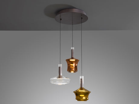 Lámpara de techo colgante Schuller Scarlett 3 luces bronce oscuro y varios colores 3000K vista 2
