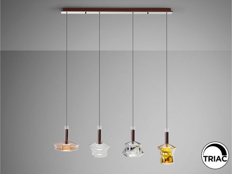 Lámpara de techo colgante Schuller Scarlett 4 luces bronce oscuro y varios colores 3000K vista 2