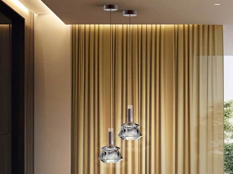 Lámpara de techo colgante Schuller Scarlett 1 luz bronce oscuro y plata 3000K vista 1