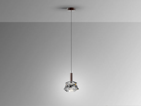 Lámpara de techo colgante Schuller Scarlett 1 luz bronce oscuro y plata 3000K vista 4