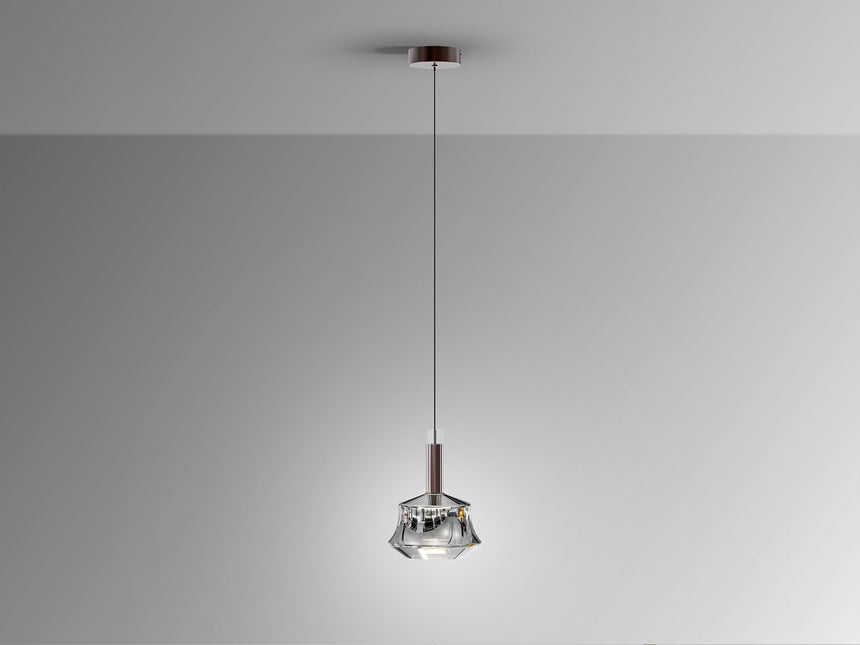 Lámpara de techo colgante Schuller Scarlett 1 luz bronce oscuro y plata 3000K vista 4