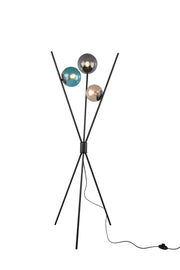 Lámpara de pie Trio Lance 3 luces negro mate y ámbar 156cm 403400317