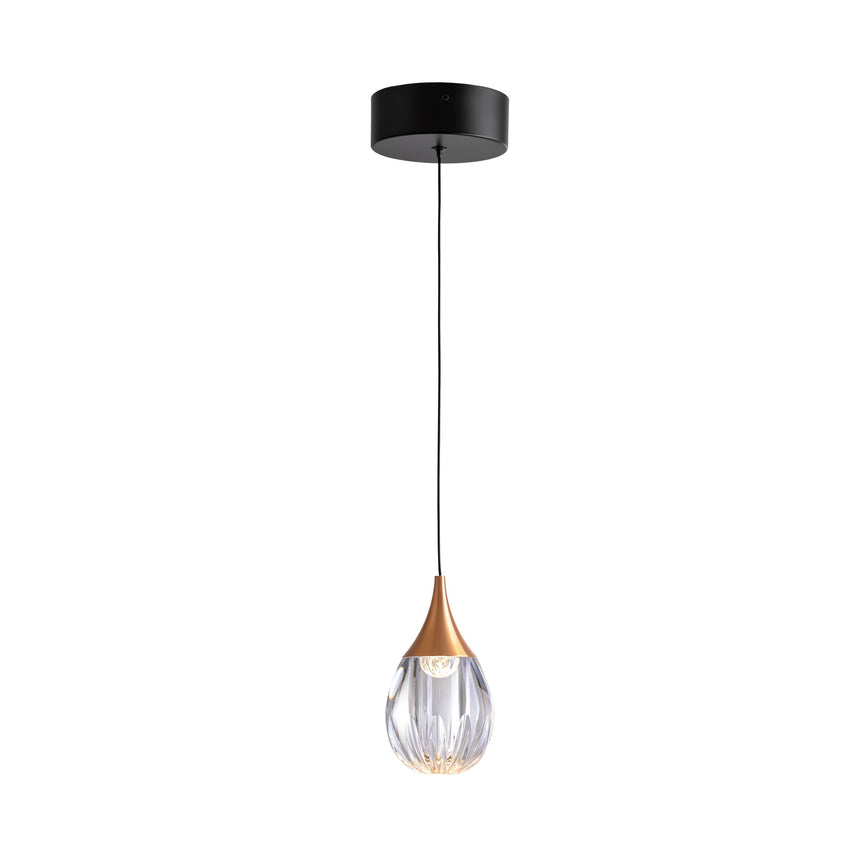 Lámpara de techo colgante Schuller Corina 1 luz negro y cobre 3000K ambiente