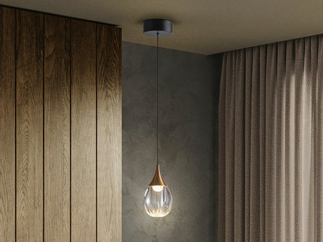 Lámpara de techo colgante Schuller Corina 1 luz negro y cobre 3000K 403467