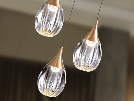 Lámpara de techo colgante Schuller Corina 3 luces negro y cobre 3000K vista 2