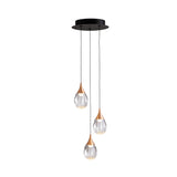 Lámpara de techo colgante Schuller Corina 3 luces negro y cobre 3000K ambiente